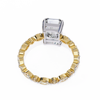 Radiant Cut Diamond Engagement Ring – 2.8 CT Lab Grown Hidden Halo Ring with Designer Solitaire Band  – Lustraa’s Fancy Solitaire Ring