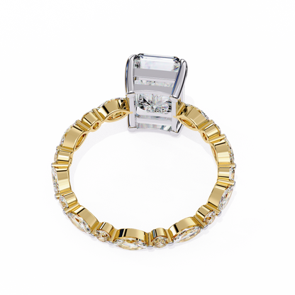 2.80 Carat Radiant Cut Diamond Ring with Hidden Halo – Designer Band Solitaire Engagement Ring – Lustraa’s Fancy Solitaire Ring
