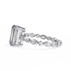 Radiant Cut Diamond Engagement Ring – 2.8 CT Lab Grown Hidden Halo Ring with Designer Solitaire Band  – Lustraa’s Fancy Solitaire Ring