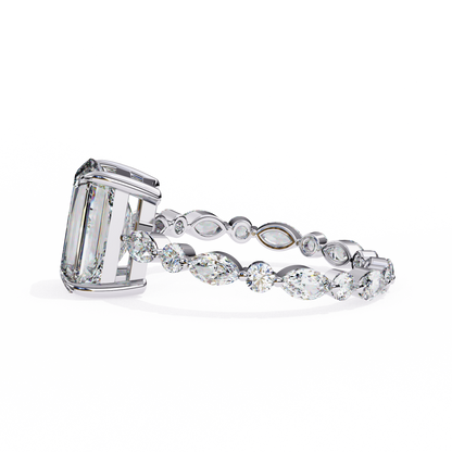 2.80 Carat Radiant Cut Diamond Ring with Hidden Halo – Designer Band Solitaire Engagement Ring – Lustraa’s Fancy Solitaire Ring