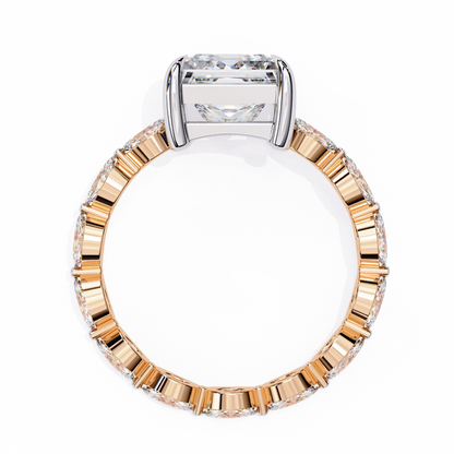 2.64 Carat Princess Cut Diamond Ring with Hidden Halo – Designer Band Solitaire Engagement Ring– Lustraa’s Fancy Solitaire Ring
