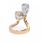 Two Stone Diamond Ring | Pear and Round Cut Toi et Moi Ring | Lab Grown Diamond Engagement Ring | Lustraa’s Toi et Moi Ring