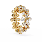 Floral Diamond Eternity Ring – Pear & Round Cut Lab Grown Statement Cocktail Cluster Ring– Lustraa’s Eternity Ring