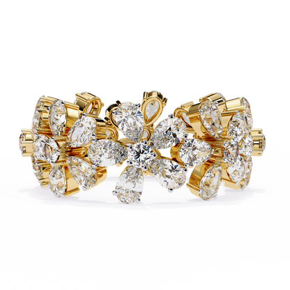 Floral Diamond Eternity Ring | Pear & Round Cut Lab Grown Diamonds | Statement Cocktail Cluster Ring– Lustraa’s Eternity Ring