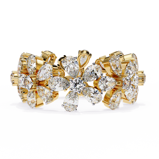 Floral Diamond Eternity Ring | Pear & Round Cut Lab Grown Diamonds | Statement Cocktail Cluster Ring– Lustraa’s Eternity Ring
