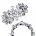 Floral Diamond Eternity Ring – Pear & Round Cut Lab Grown Statement Cocktail Cluster Ring– Lustraa’s Eternity Ring