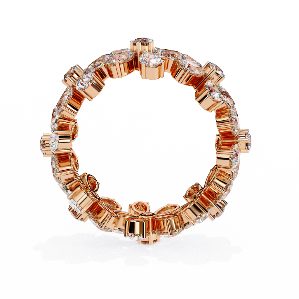 Floral Diamond Eternity Ring – Pear & Round Cut Lab Grown Statement Cocktail Cluster Ring– Lustraa’s Eternity Ring