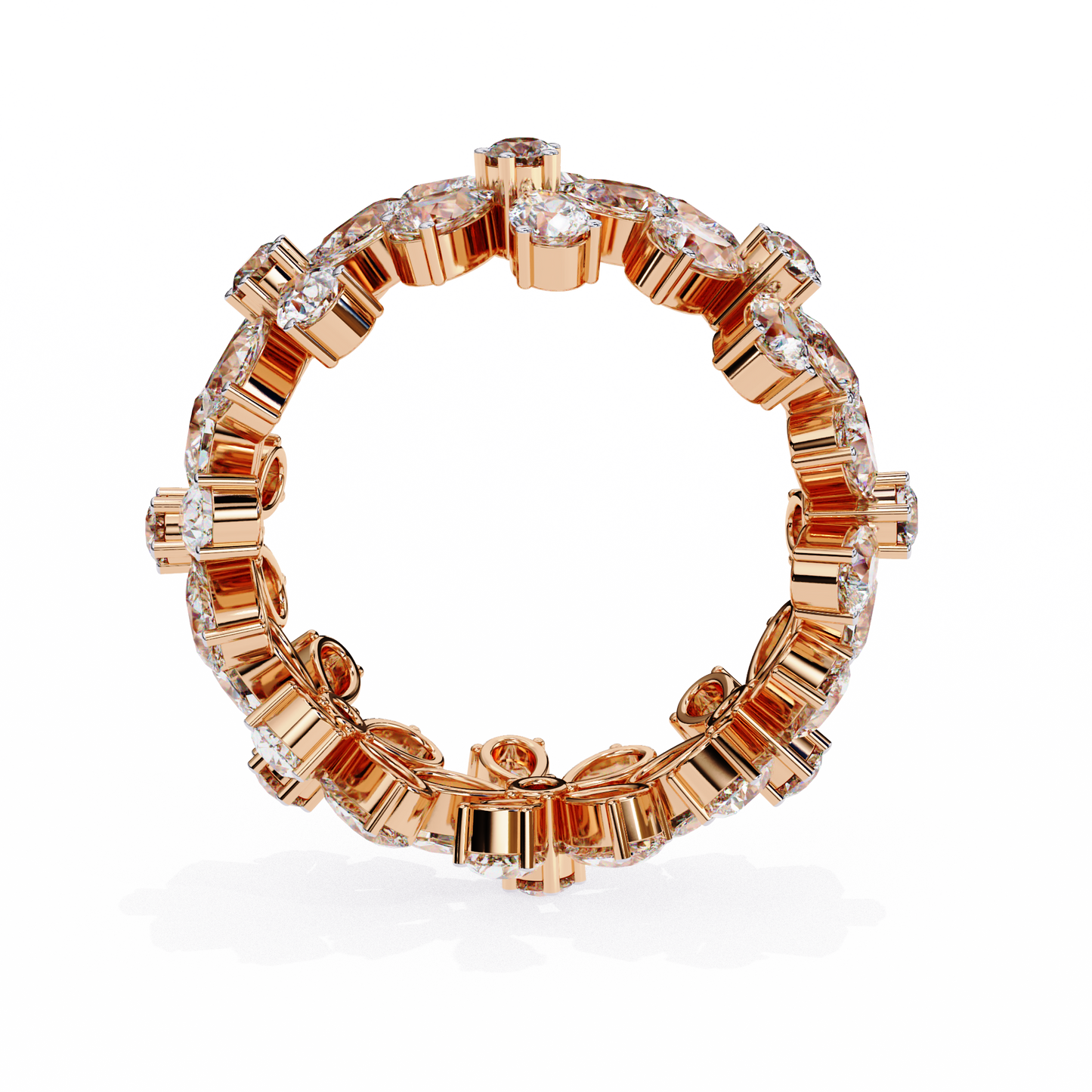 Floral Diamond Eternity Ring | Pear & Round Cut Lab Grown Diamonds | Statement Cocktail Cluster Ring– Lustraa’s Eternity Ring