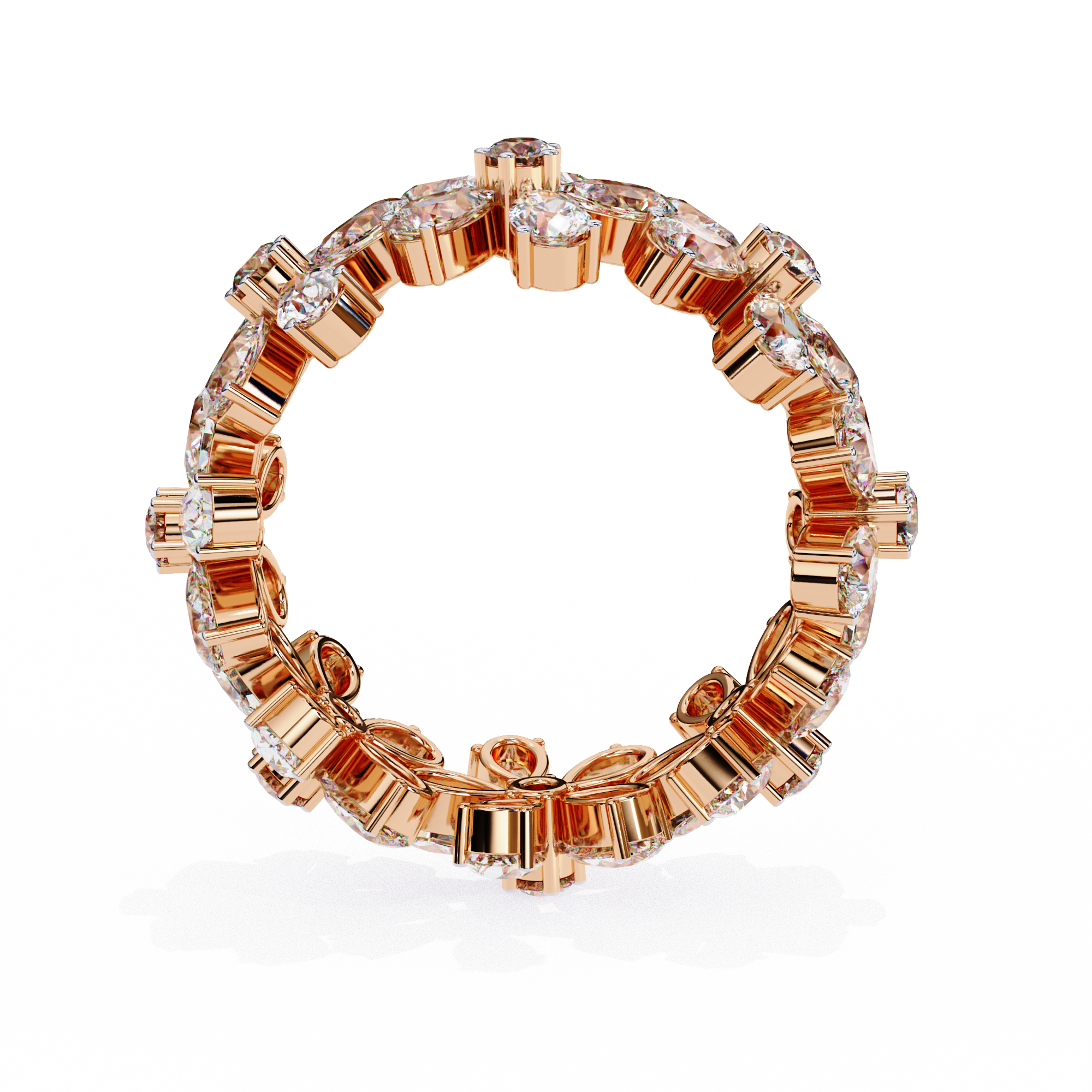 Floral Diamond Eternity Ring – Pear & Round Cut Lab Grown Statement Cocktail Cluster Ring– Lustraa’s Eternity Ring