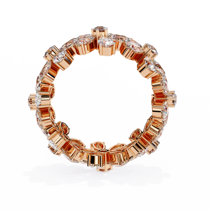 Floral Diamond Eternity Ring | Pear & Round Cut Lab Grown Diamonds | Statement Cocktail Cluster Ring– Lustraa’s Eternity Ring