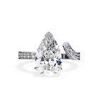 Pear Shaped Diamond Engagement Ring – 3.07 CT Lab Grown Solitaire Ring with Open Band-Lustraa’s Open Band Ring