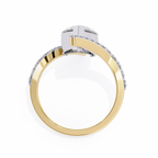 Pear Shaped Diamond Engagement Ring – 3.07 CT Lab Grown Halo Solitaire Ring with Open Band– Lustraa’s Fancy Solitaire Ring