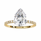 Pear Cut Lab Grown Diamond Engagement Ring – 1.77 CT Hidden Halo Bridal Ring, Solitaire Wedding Jewelry– Lustraa’s Pear Diamond Ring