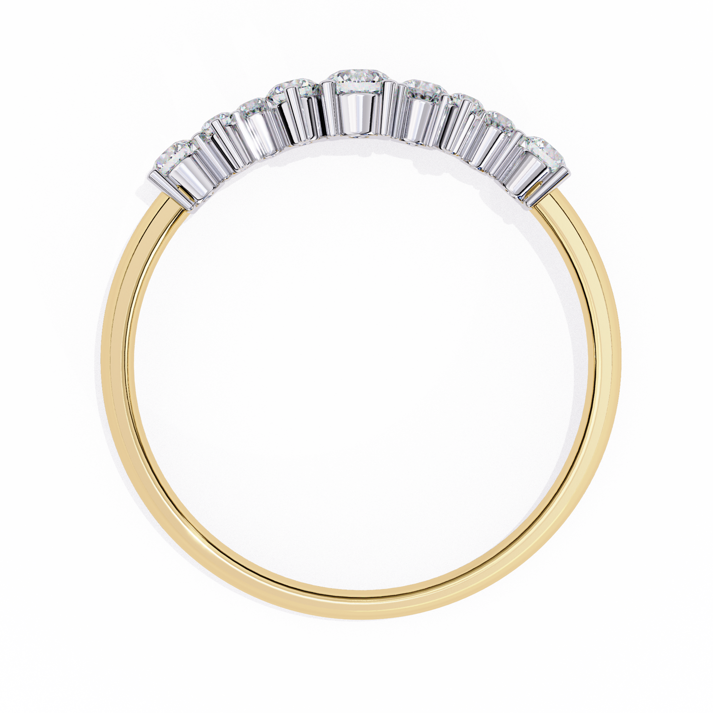 Round Diamond Cluster Halo Half Eternity Ring – Lab Grown Solitaire– Lustraa’s Eternity Ring