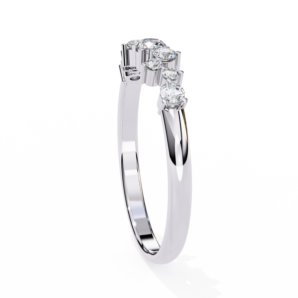 Round Diamond Cluster Ring – Lab Grown Half Eternity Solitaire Bridal Ring – Lustraa’s Eternity Ring