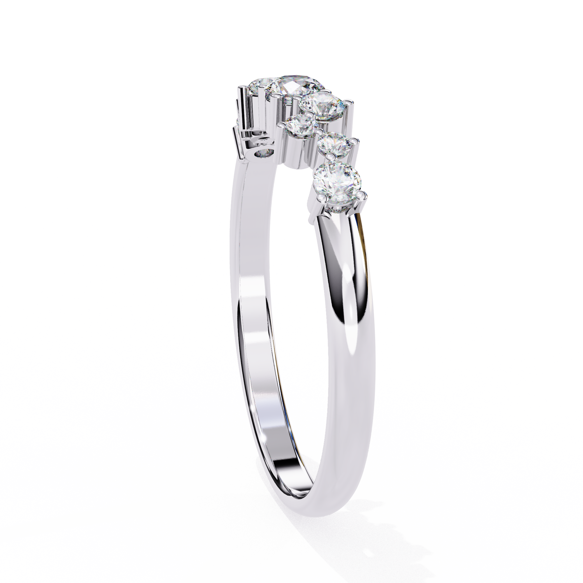 Round Diamond Cluster Ring – Lab Grown Half Eternity Solitaire Bridal Ring – Lustraa’s Eternity Ring