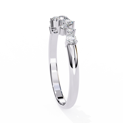 Round Diamond Cluster Halo Half Eternity Ring – Lab Grown Solitaire– Lustraa’s Eternity Ring