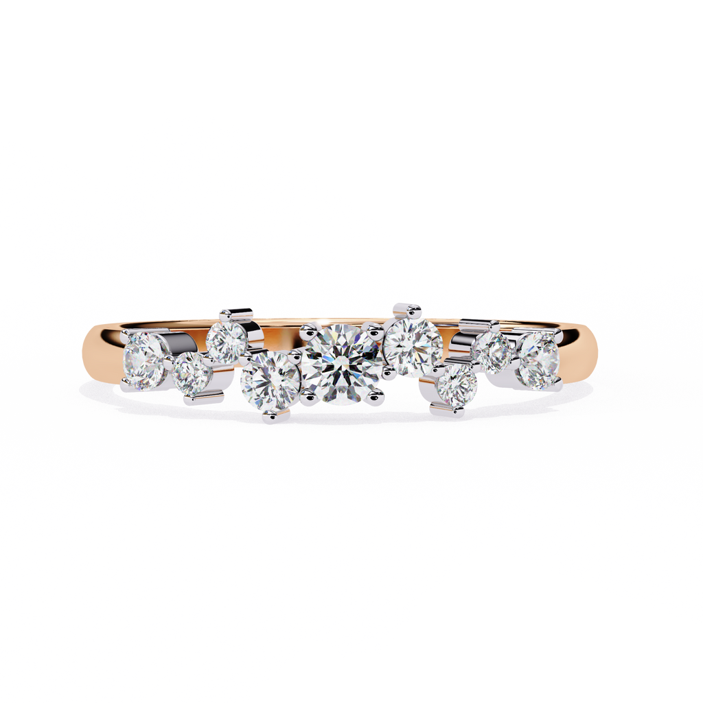 Round Diamond Cluster Ring – Lab Grown Half Eternity Solitaire Bridal Ring – Lustraa’s Eternity Ring