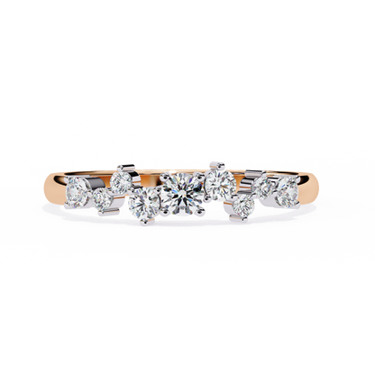 Round Diamond Cluster Halo Half Eternity Ring – Lab Grown Solitaire– Lustraa’s Eternity Ring
