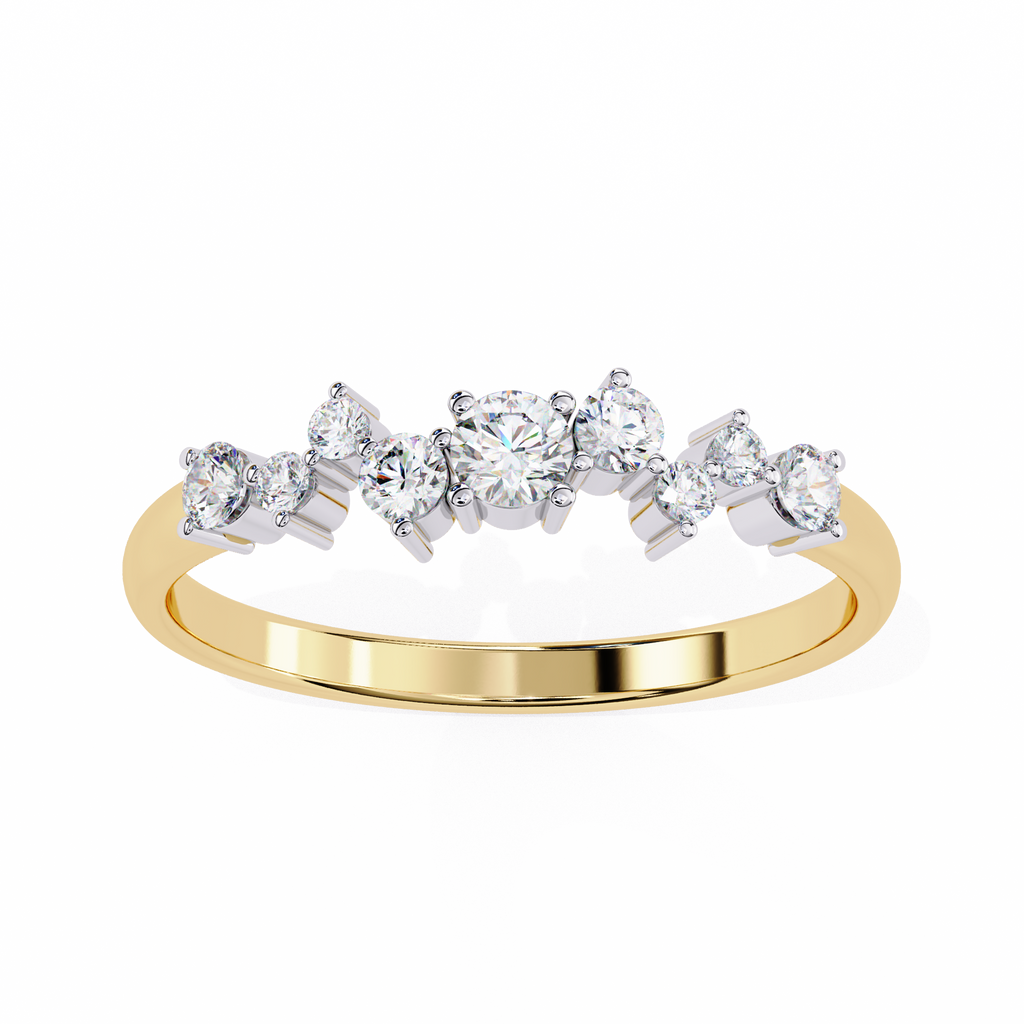 Round Diamond Cluster Ring – Lab Grown Half Eternity Solitaire Bridal Ring – Lustraa’s Eternity Ring