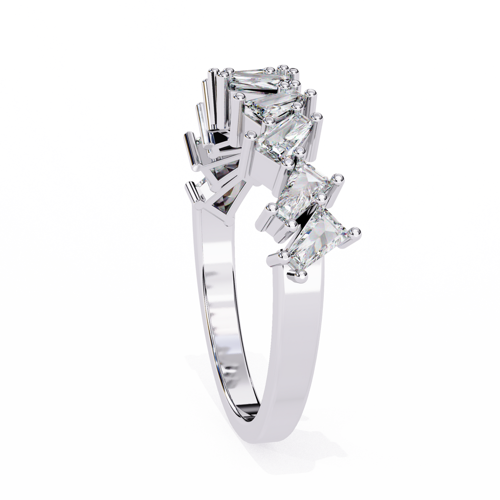 Baguette Diamond Half Eternity Ring – Lab Grown Modern Baguette Diamonds Band– Lustraa’s Eternity Ring