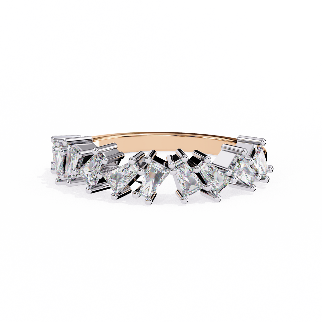 Baguette Diamond Half Eternity Ring – Lab Grown Modern Baguette Diamonds Band– Lustraa’s Eternity Ring