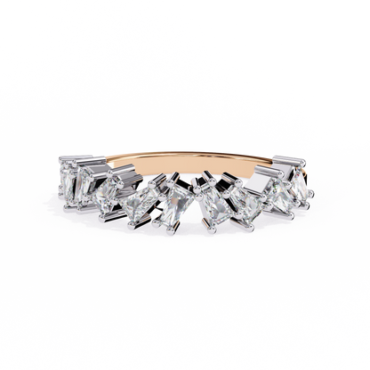Modern Baguette Diamond Half Eternity Ring – Lab Grown Baguette Diamonds Band– Lustraa’s Eternity Ring
