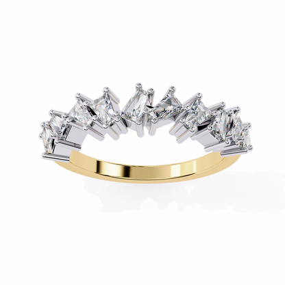 Modern Baguette Diamond Half Eternity Ring – Lab Grown Baguette Diamonds Band– Lustraa’s Eternity Ring