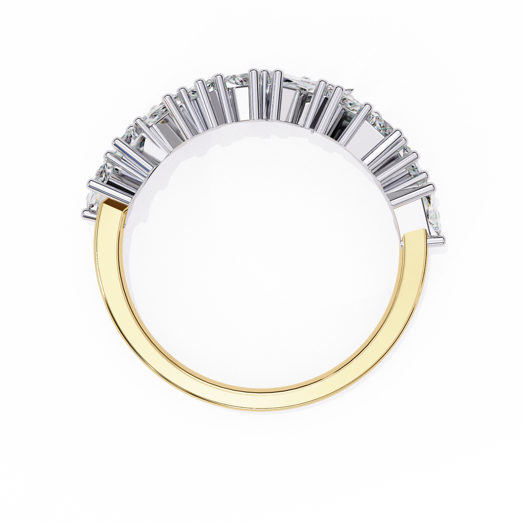 Baguette Diamond Half Eternity Ring – Lab Grown Modern Baguette Diamonds Band– Lustraa’s Eternity Ring