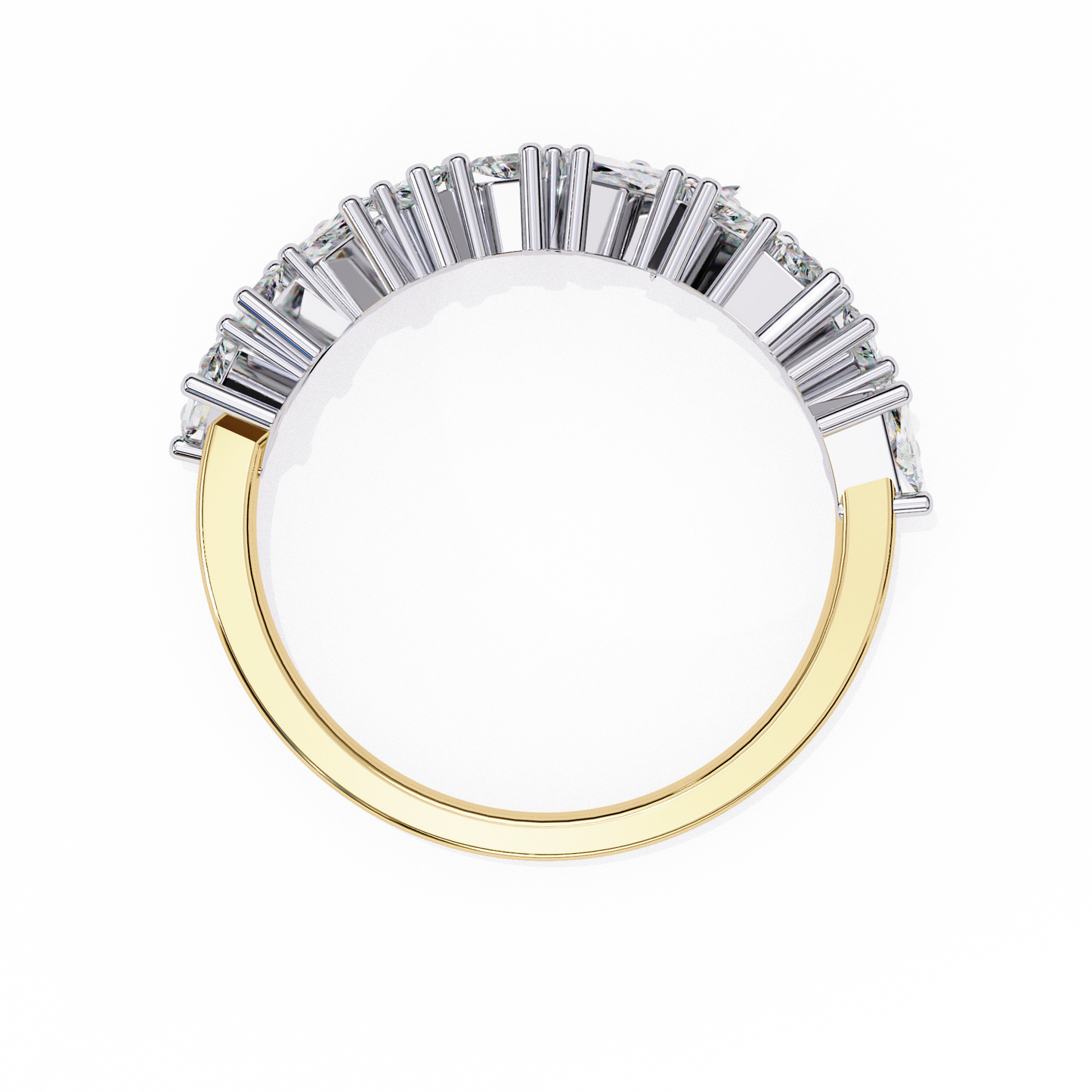 Modern Baguette Diamond Half Eternity Ring – Lab Grown Baguette Diamonds Band– Lustraa’s Eternity Ring