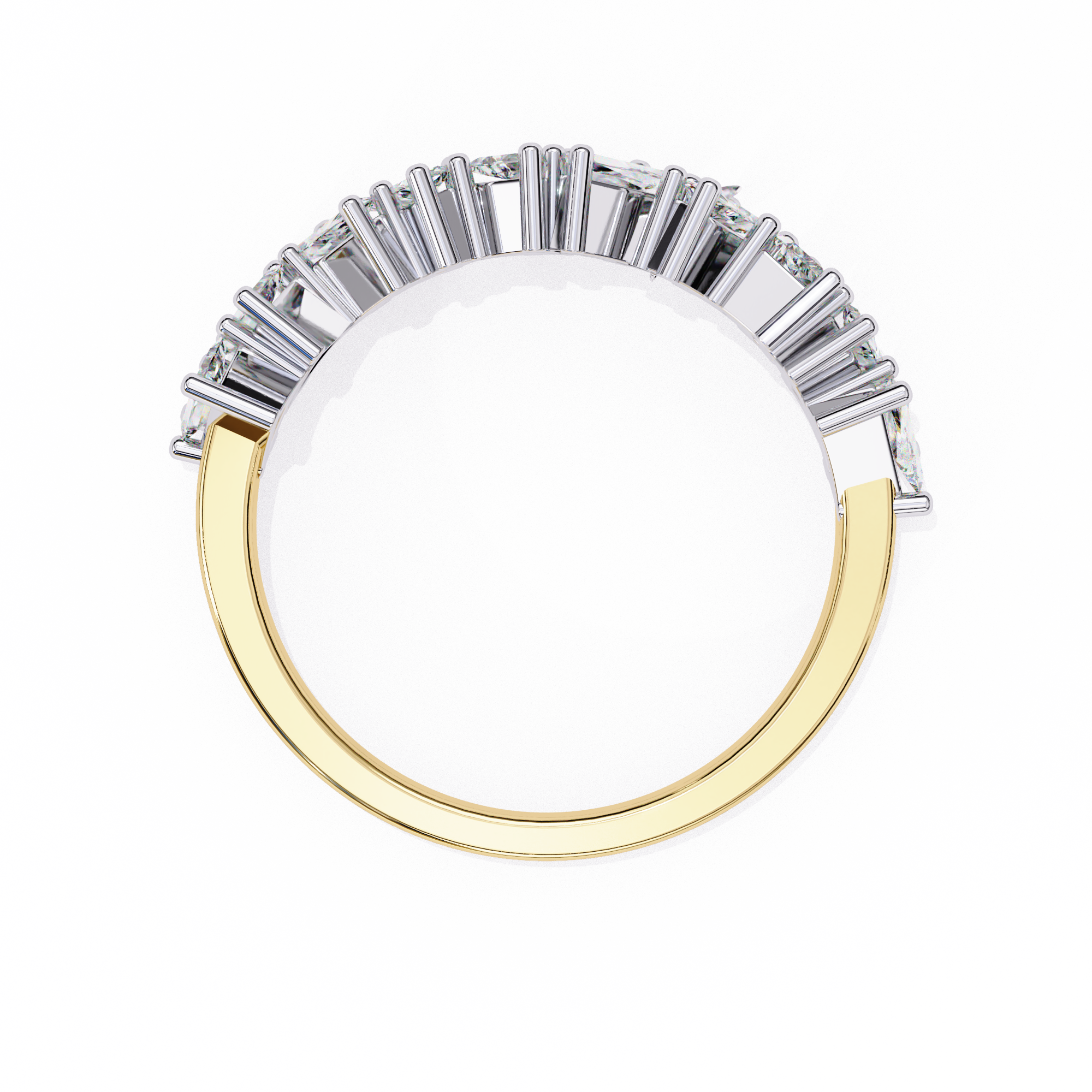 Baguette Diamond Half Eternity Ring – Lab Grown Modern Baguette Diamonds Band– Lustraa’s Eternity Ring