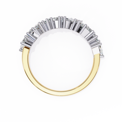 Modern Baguette Diamond Half Eternity Ring – Lab Grown Baguette Diamonds Band– Lustraa’s Eternity Ring