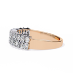 Radiant & Round Diamond Stacked Ring – Double Band Lab Grown Half Eternity Statement Bridal Ring – Lustraa’s Eternity Ring