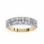 Radiant & Round Diamond Stacked Ring – Double Band Lab Grown Half Eternity Statement Bridal Ring – Lustraa’s Eternity Ring