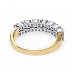 Radiant & Round Diamond Stacked Ring – Double Band Lab Grown Half Eternity Statement Bridal Ring – Lustraa’s Eternity Ring