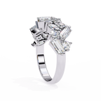 Multi Stone Cluster Diamond Ring – Lab Grown Half Eternity Statement Engagement Bridal Ring– Lustraa’s Eternity Ring