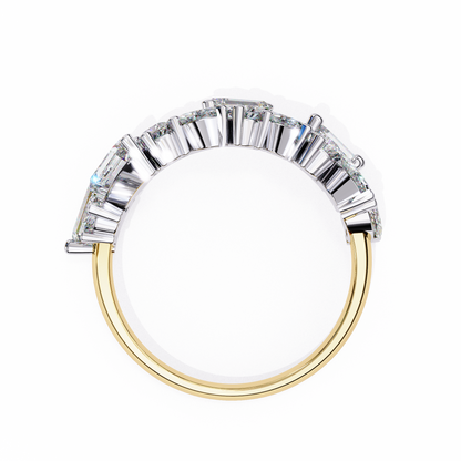 Multi Stone Cluster Diamond Ring – Half Eternity Engagement Statement Ring– Lustraa’s Eternity Ring