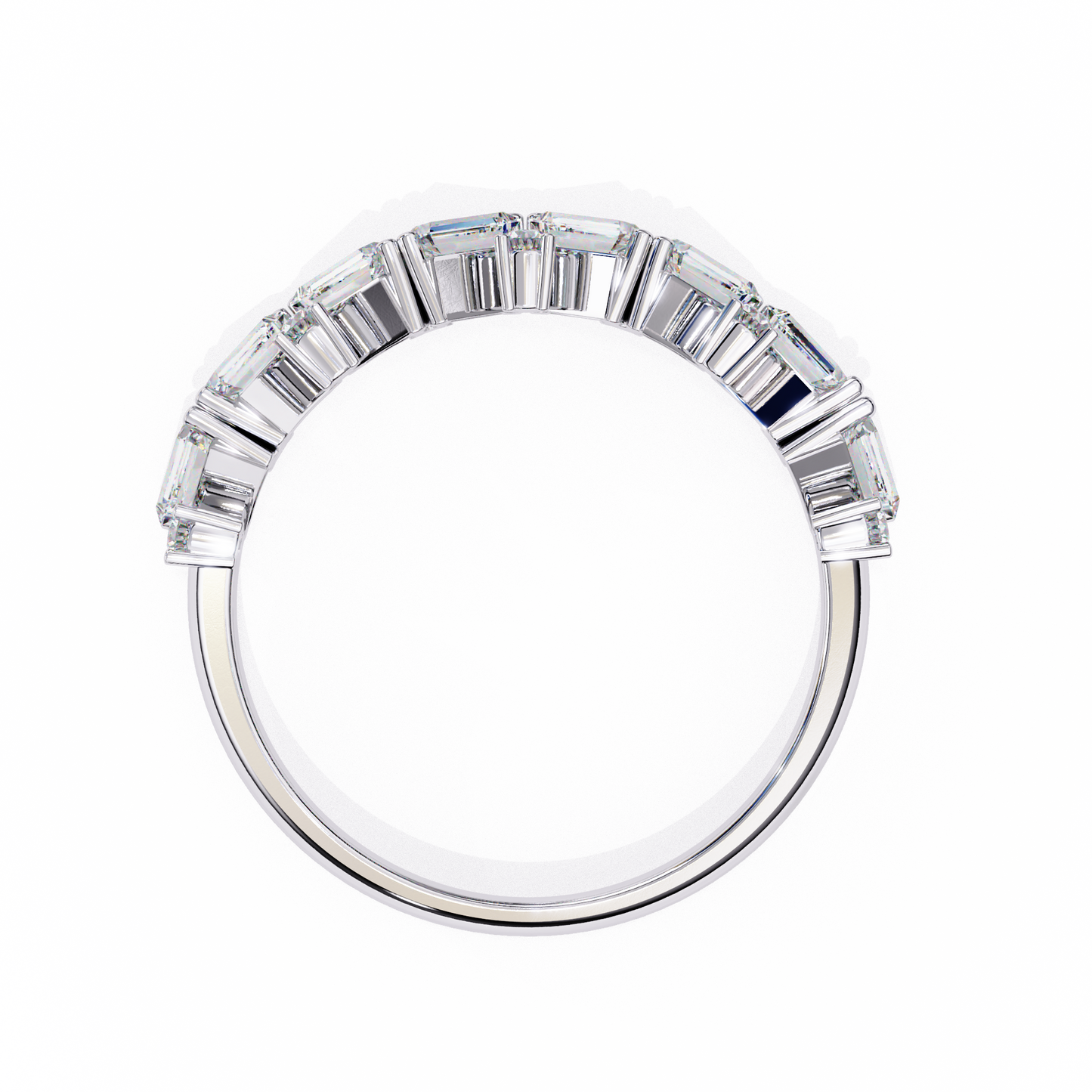 Round and Baguette Cluster Diamond Half Eternity Ring – Multi Stone Engagement Statement Ring– Lustraa’s Eternity Ring
