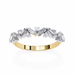 Round & Baguette Cluster Diamond Ring – Lab Grown Half Eternity Multi Stone Statement Engagement Ring– Lustraa’s Eternity Ring