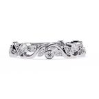 Leaves Design Round Diamond Ring – Lab Grown Half Eternity Timeless Statement Engagement Ring – Lustraa’s Eternity Ring