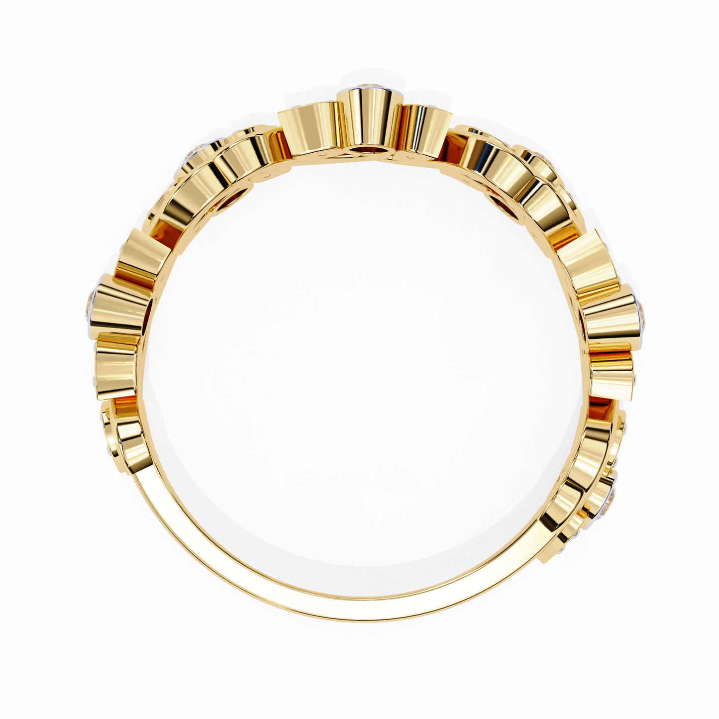 Leaves Design Round Diamond Half Eternity Ring – Timeless Statement Engagement Ring – Lustraa’s Eternity Ring