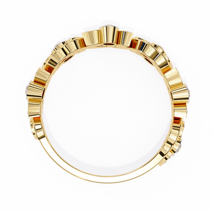 Leaves Design Round Diamond Half Eternity Ring – Timeless Statement Engagement Ring – Lustraa’s Eternity Ring