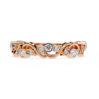 Leaves Design Round Diamond Ring – Lab Grown Half Eternity Timeless Statement Engagement Ring – Lustraa’s Eternity Ring