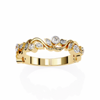 Leaves Design Round Diamond Ring – Lab Grown Half Eternity Timeless Statement Engagement Ring – Lustraa’s Eternity Ring