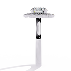 Round Cut Halo Engagement Ring – 1.45 Ct Lab Grown Diamond with Round Accent Stones – Floral Inspired Diamond Halo Ring– Lustraa’s Halo Ring