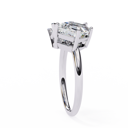 Two Stone Lab Grown Diamond Ring – Radiant and Emerald Cut Toi et Moi Ring-Lustraa’s Toi et Moi Ring
