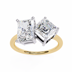 Two Stone Diamond Ring – Lab Grown Radiant & Emerald Cut Toi et Moi Engagement Ring-Lustraa’s Toi et Moi Ring