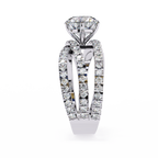 Round Cut Diamond Criss Cross Ring – 0.81 CT Center with Side Round Accents – Unique Multi Band Statement Ring– Lustraa’s Criss Cross Ring