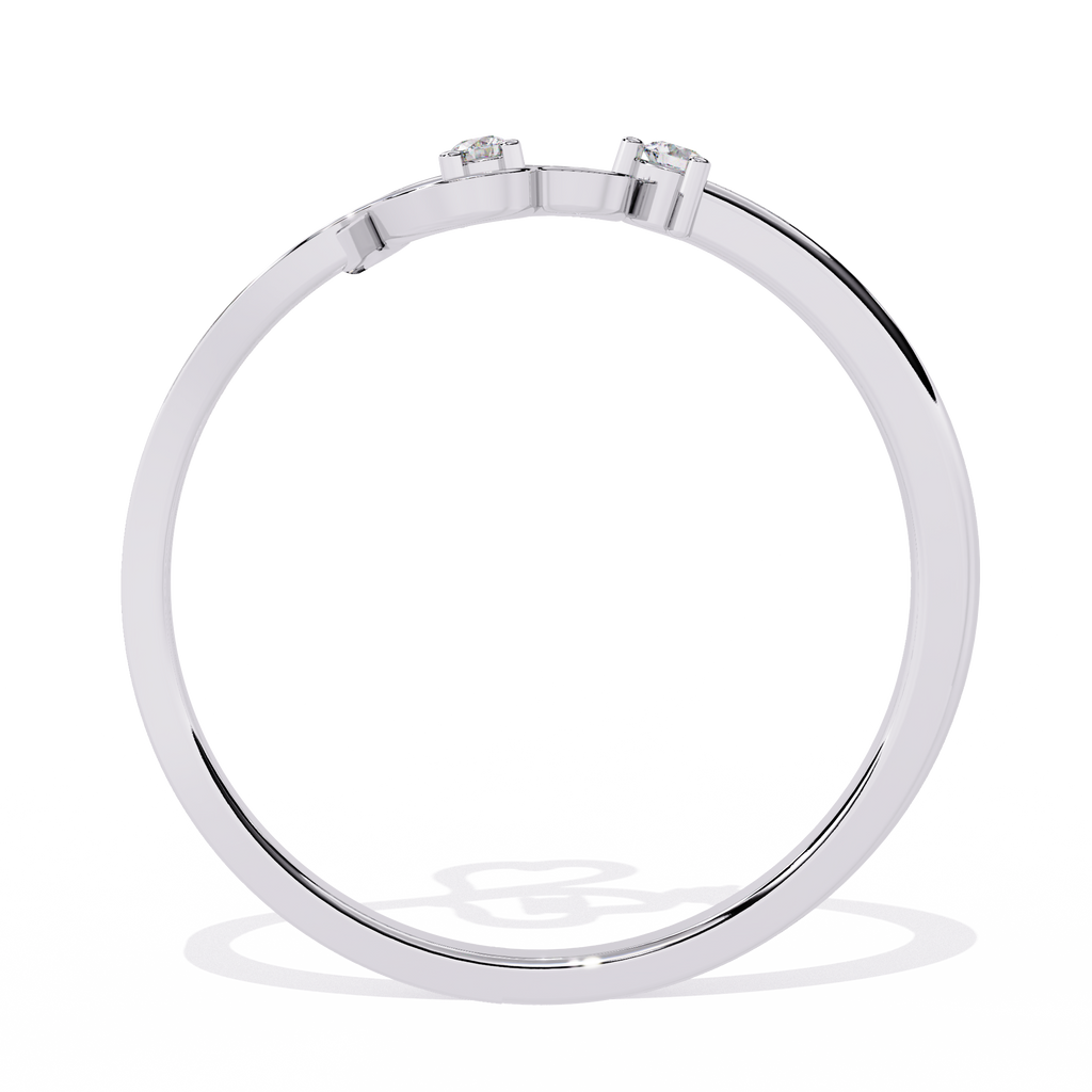 Double Heart Diamond Ring – Lab Grown Dainty Promise Ring, Minimalist Heart Engagement Jewelry- Lustraa’s Heart Ring