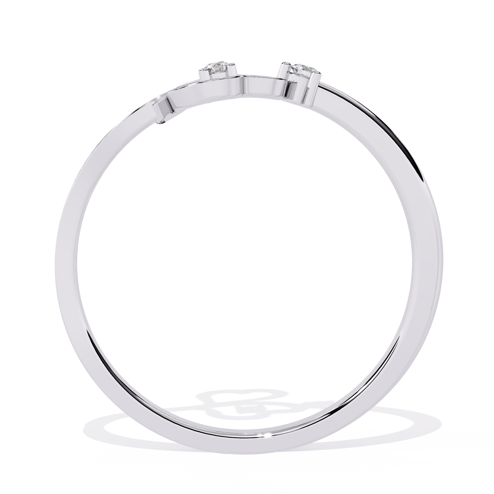 Double Heart Diamond Ring – Lab Grown Dainty Promise Ring, Minimalist Heart Engagement Jewelry- Lustraa’s Heart Ring